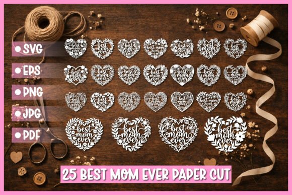 25 Best Mom Paper Cut Hearts for Crafts and Graphics