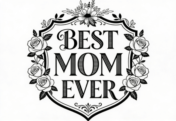 Best Mom Ever Floral SVG for Crafts & Graphics