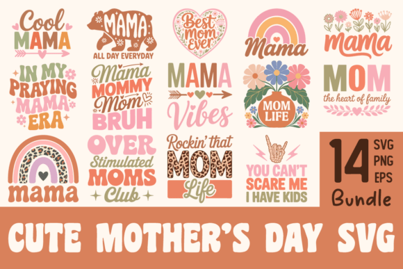 Cute Mother's Day SVG Bundle for Graphics and Crafts