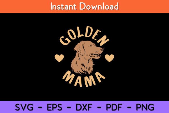 Golden Mama Retriever: Cute Graphics for Crafts