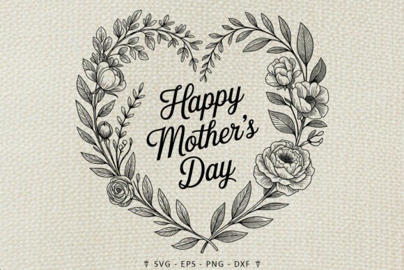 Happy Mother’s Day Floral SVG: Graphics for Crafts
