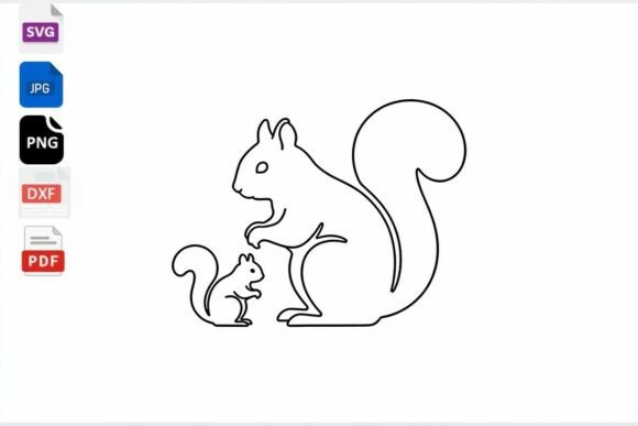 Mom and Baby Squirrel SVG: Graphics for Crafts