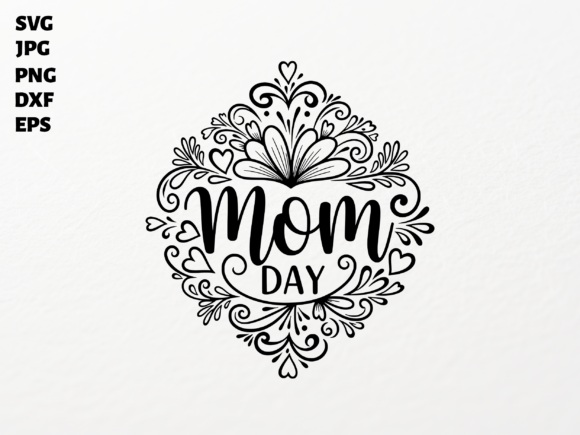 Mom Day Floral Hearts SVG: Graphics for Crafts