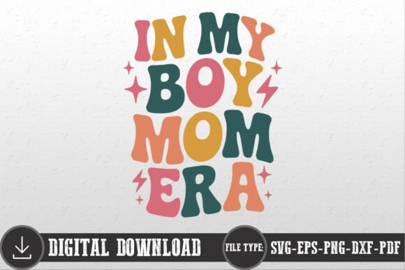 Retro Boy Mom SVG: Graphics for Crafts